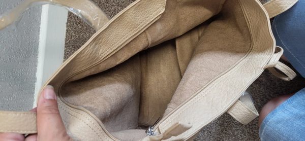 New Ladies Beige 2 in 1 Shopper Bag - Image 4