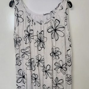 Made in Italy White Flower Vest Summer Holiday Top Size 12 14 16