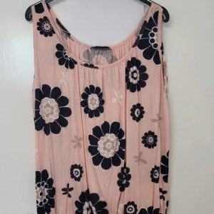 Made in Italy Pink Flower Vest Summer Holiday Top Size 12 14 16