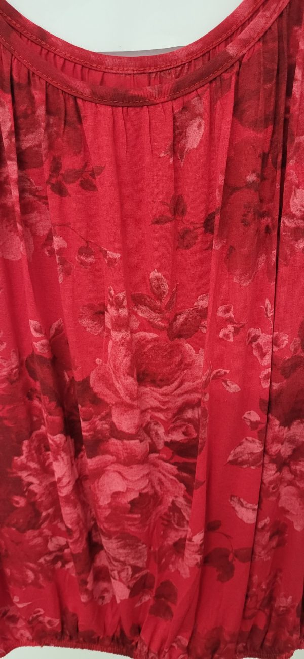 New Ladies Red Floral Vest Top One Size fits sizes 12 14 16 - Image 4