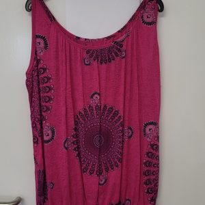 New Ladies Pink Circle Vest Top One Size fits sizes 12 14 16