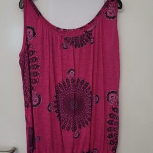 New Ladies Pink Circle Vest Top One Size fits sizes 12 14 16