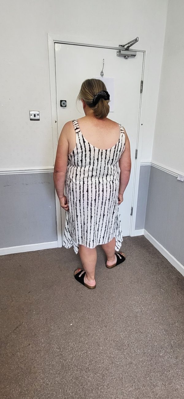 New Ladies White with black stripe Handkerchief Sun Dress One Size fits sizes 16 18 20 NON RETURNABLE - Image 8