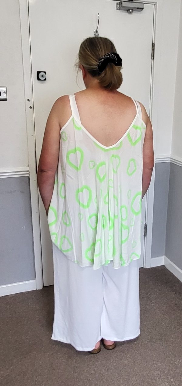 New Ladies Lime Heart Vest Top One Size fits sizes 18 20 22 24 NON RETURNABLE - Image 6