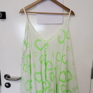 New Ladies Lime Heart Vest Top One Size fits sizes 18 20 22 24 NON RETURNABLE