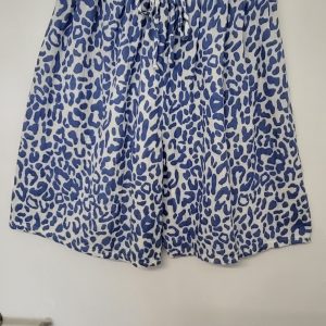 New Ladies Blue Leopard Print Cheesecloth Shorts One Size fits sizes 10 12 14