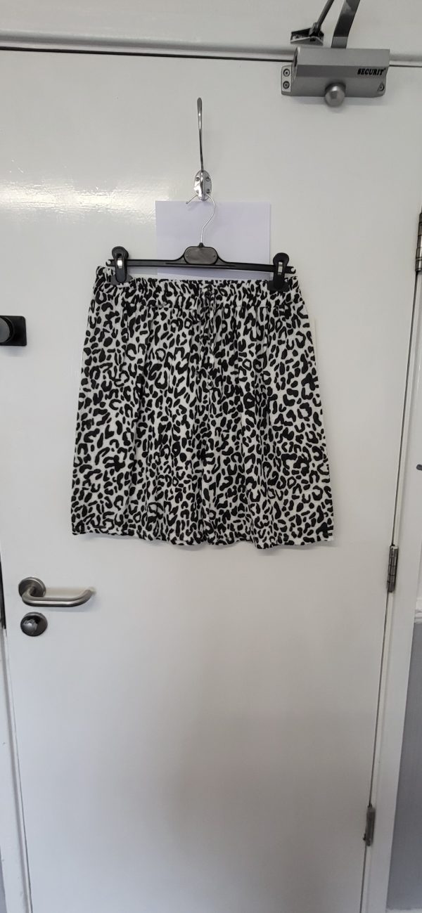 New Ladies Black Leopard Print Cheesecloth Shorts One Size fits sizes 10 12 14