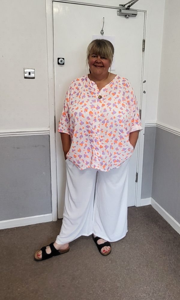 New Ladies Lilac Orange Heart Tunic Top One Size fits sizes 18 20 22 - Image 7