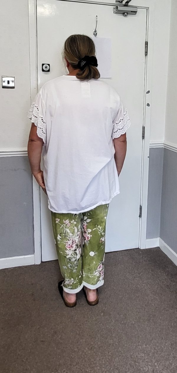 NEW Ladies Womens Lime Floral Joggers Trousers One Size fits sizes 18 20 - Image 10