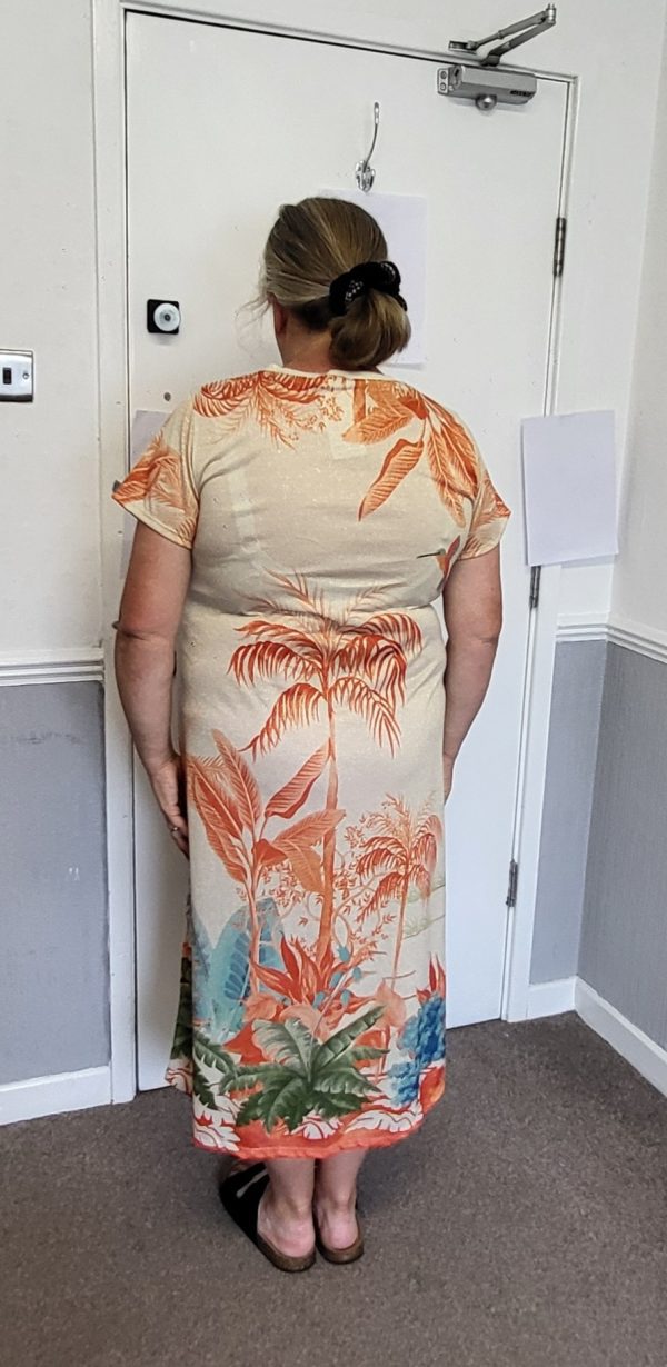 New Ladies Beige Palm Tree Dress One Size fits sizes 14 16 18 20 NON RETURNABLE - Image 9