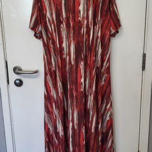 New Ladies Red Stripe Print Stretchy Dress One Size fits sizes 18 20 22 24 NON RETURNABLE