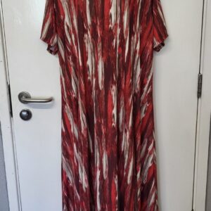New Ladies Red Stripe Print Stretchy Dress One Size fits sizes 18 20 22 24 NON RETURNABLE