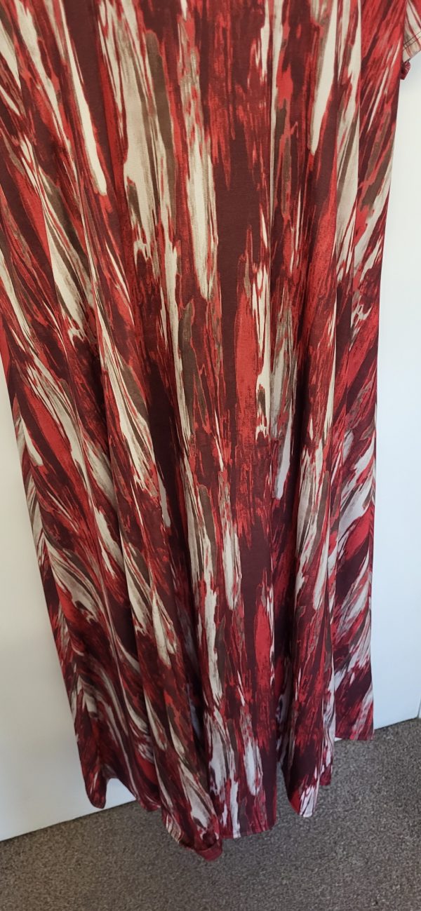 New Ladies Red Stripe Print Stretchy Dress One Size fits sizes 18 20 22 24 NON RETURNABLE - Image 10
