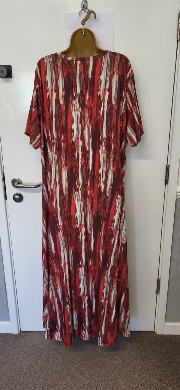 New Ladies Red Stripe Print Stretchy Dress One Size fits sizes 18 20 22 24 NON RETURNABLE - Image 11