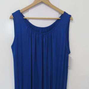 New Ladies Royal Blue Sleeveless Sun Top One size fits sizes 16 18 20 22 Plus Size