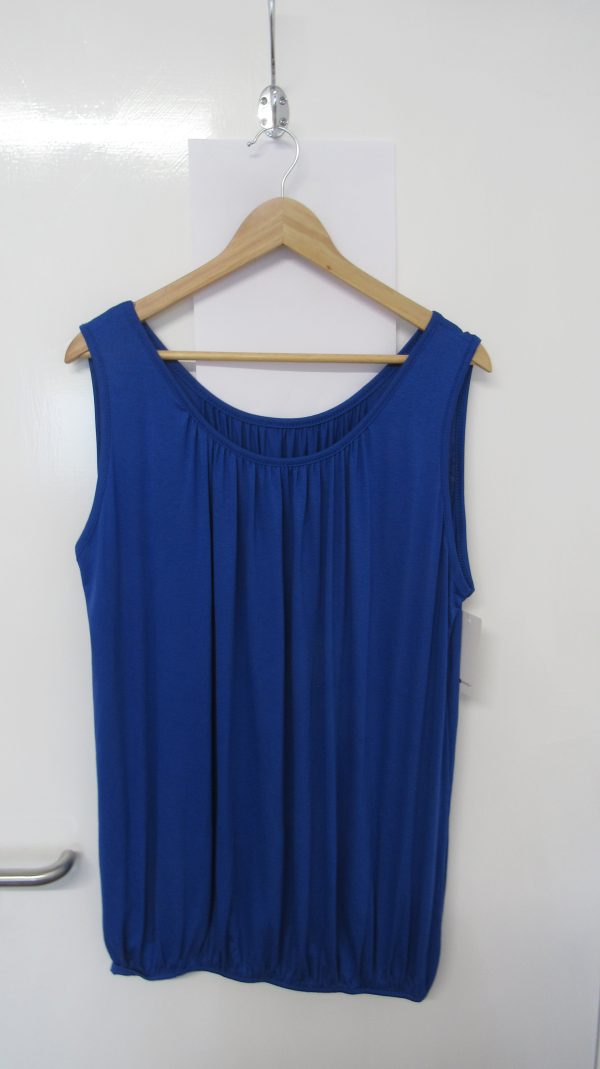 New Ladies Royal Blue Sleeveless Sun Top One size fits sizes 16 18 20 22 Plus Size