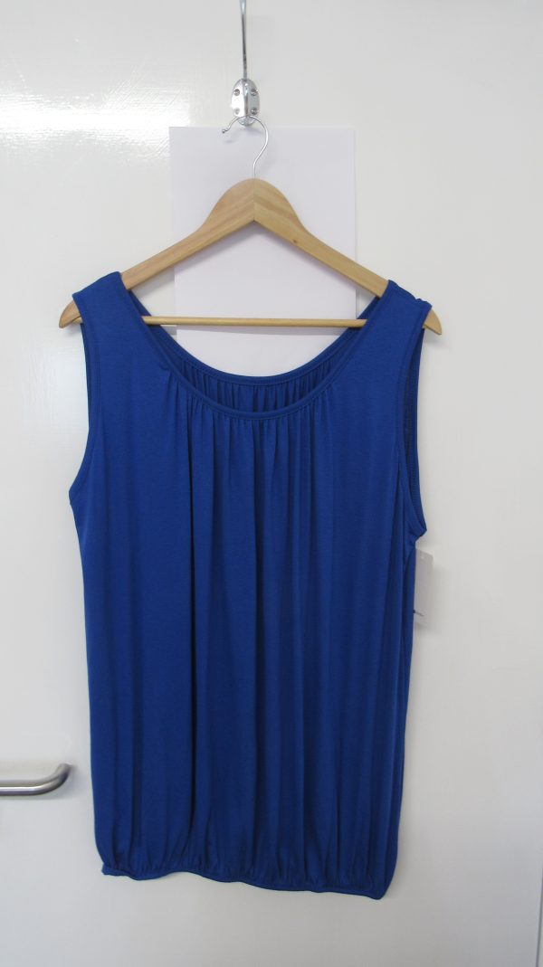 New Ladies Royal Blue Sleeveless Sun Top One size fits sizes 16 18 20 22 Plus Size - Image 2