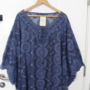 New Ladies Blue Lacy Kaftan One Size fits sizes 18 20 22 24