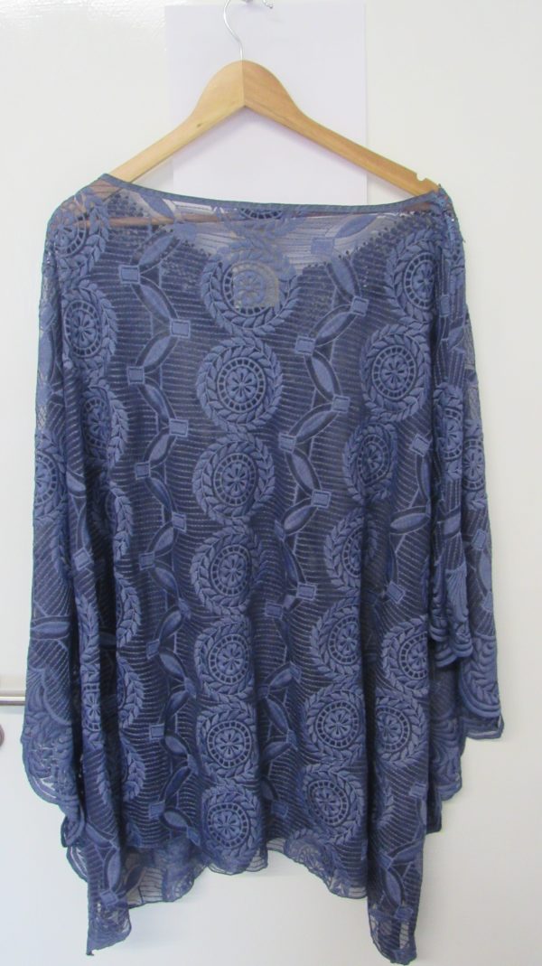 New Ladies Blue Lacy Kaftan One Size fits sizes 18 20 22 24 - Image 5