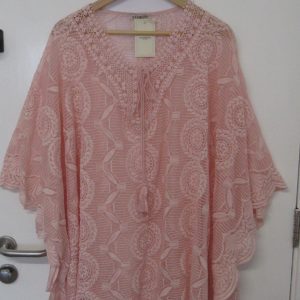 New Ladies Pale Pink Lacy Kaftan One Size fits sizes 18 20 22 24