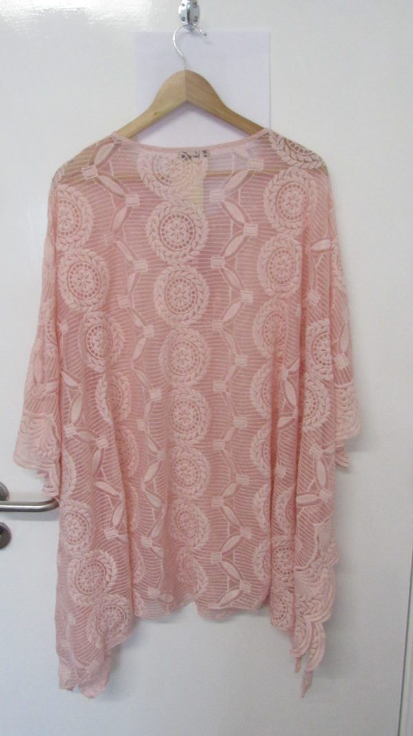 New Ladies Pale Pink Lacy Kaftan One Size fits sizes 18 20 22 24 - Image 5