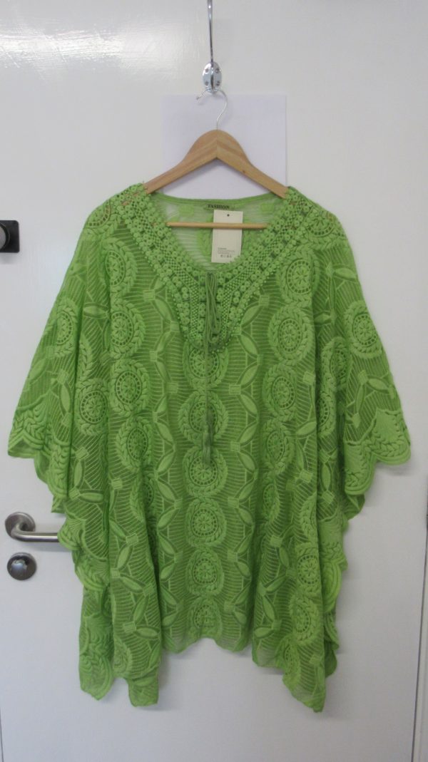 New Ladies Lime Lacy Kaftan One Size fits sizes 18 20 22 24