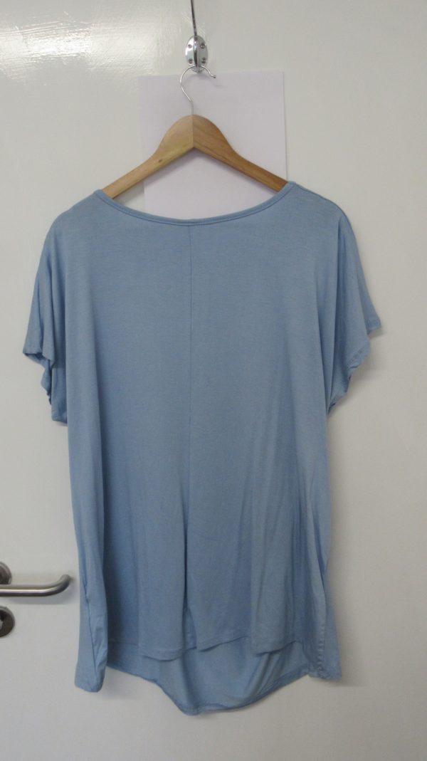 New Ladies Sky Blue Wrap Around Look with Heart Top One Size fits sizes 16 18 20 22 - Image 4