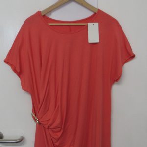 New Ladies Coral Wrap Around Look with Heart Top One Size fits sizes 16 18 20 22