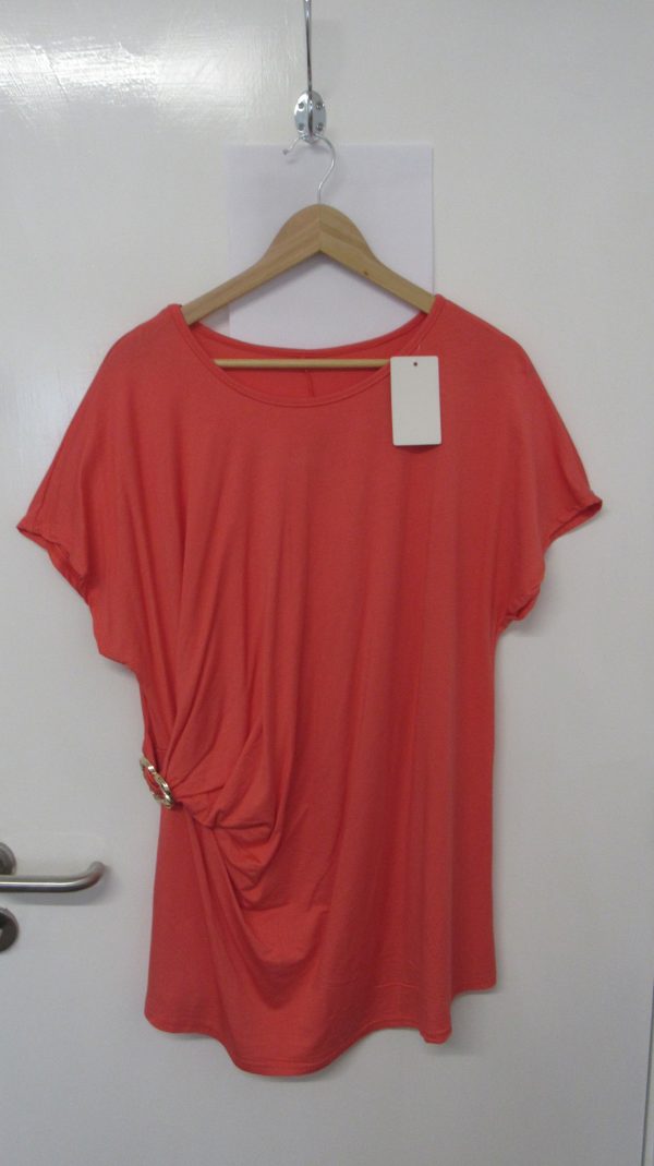 New Ladies Coral Wrap Around Look with Heart Top One Size fits sizes 16 18 20 22