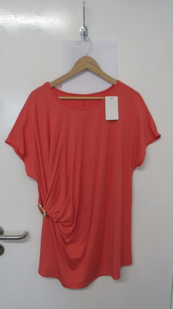 New Ladies Coral Wrap Around Look with Heart Top One Size fits sizes 16 18 20 22 - Image 2