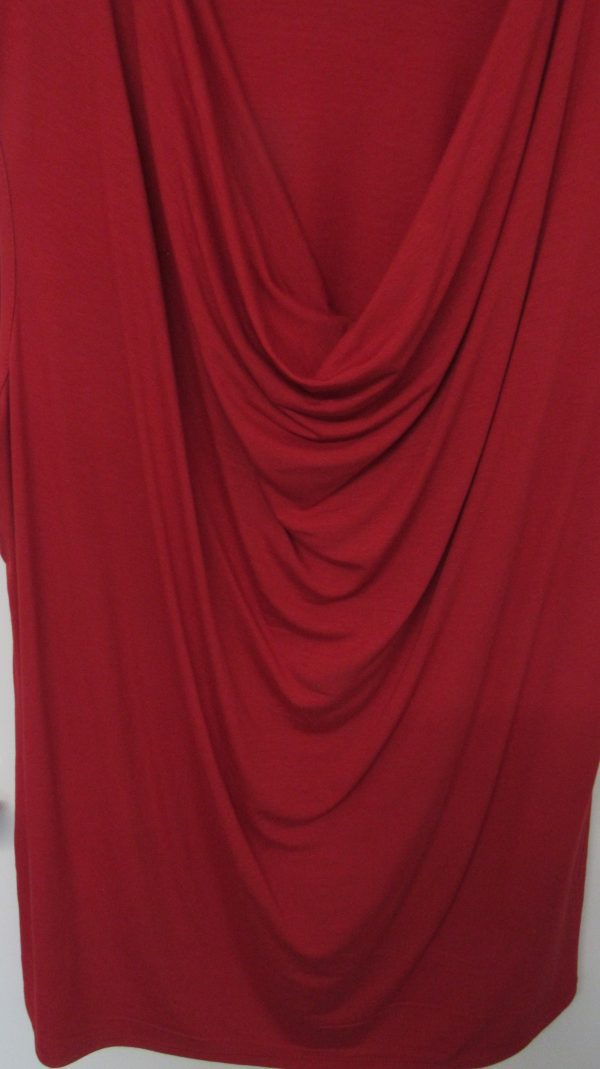 New Ladies Red Cowl Neck Top One Size fits sizes 16 18 20 22 - Image 3