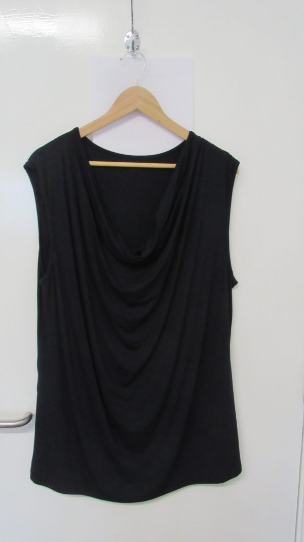 New Ladies Navy Blue Cowl Neck Top One Size fits sizes 16 18 20 22