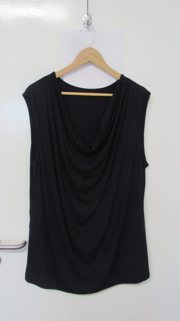 New Ladies Navy Blue Cowl Neck Top One Size fits sizes 16 18 20 22 - Image 2