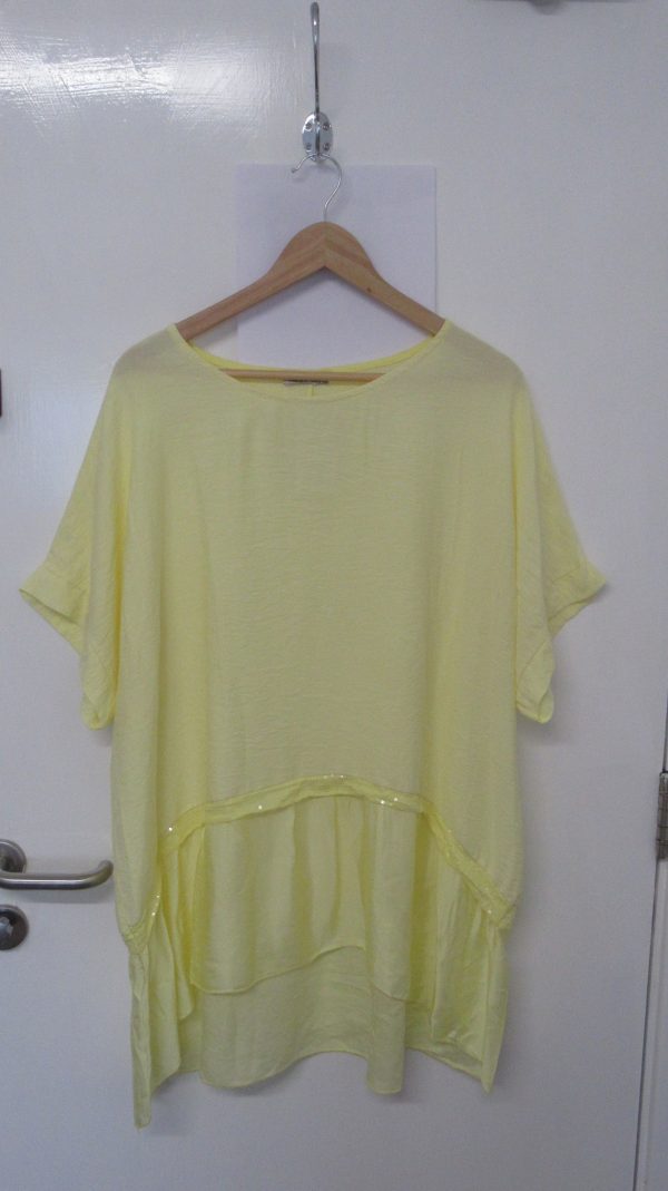 New Ladies Yellow Tunic Top One Size fits sizes 16 18 20 22