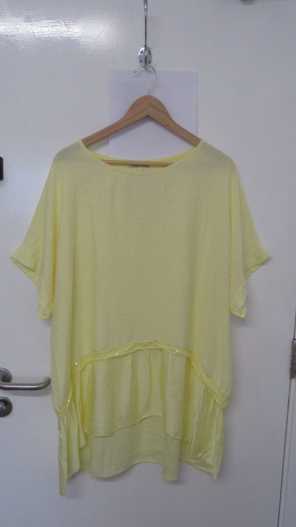 New Ladies Yellow Tunic Top One Size fits sizes 16 18 20 22 - Image 2