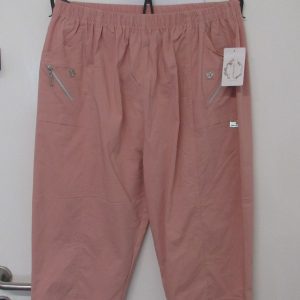 Cherry Berry Pale Pink 3/4 length stretchy trousers Size T9 UK 24