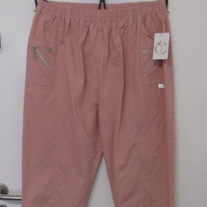 Cherry Berry Pale Pink 3/4 length stretchy trousers Size T9 UK 24