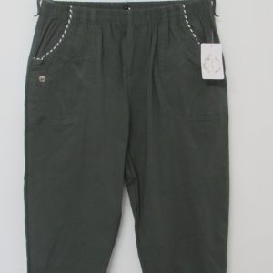 Cherry Berry Khaki Stripe 3/4 Length Trousers Size T6 UK 18