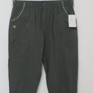 Cherry Berry Khaki Stripe 3/4 Length Trousers Size T6 UK 18