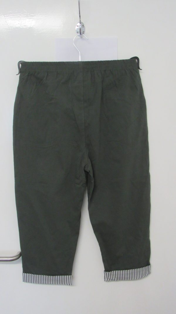 Cherry Berry Khaki Stripe 3/4 Length Trousers Size T6 UK 18 - Image 5