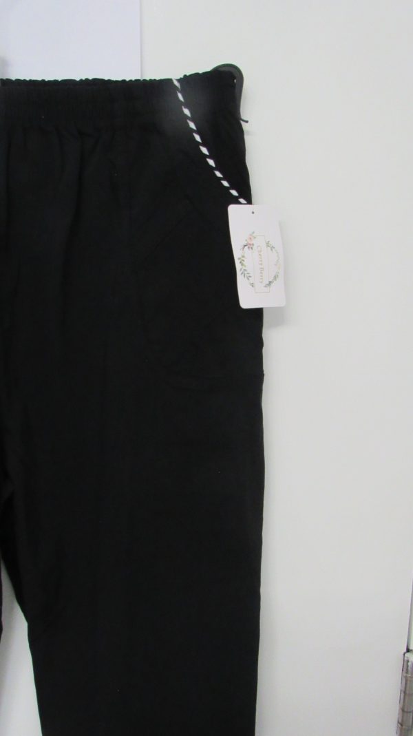 Cherry Berry Black Stripe 3/4 Length Trousers Size T6 UK 18 - Image 3
