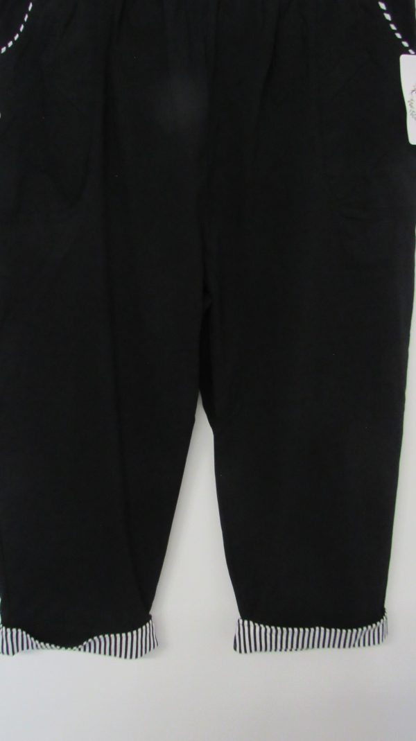 Cherry Berry Black Stripe 3/4 Length Trousers Size T6 UK 18 - Image 4