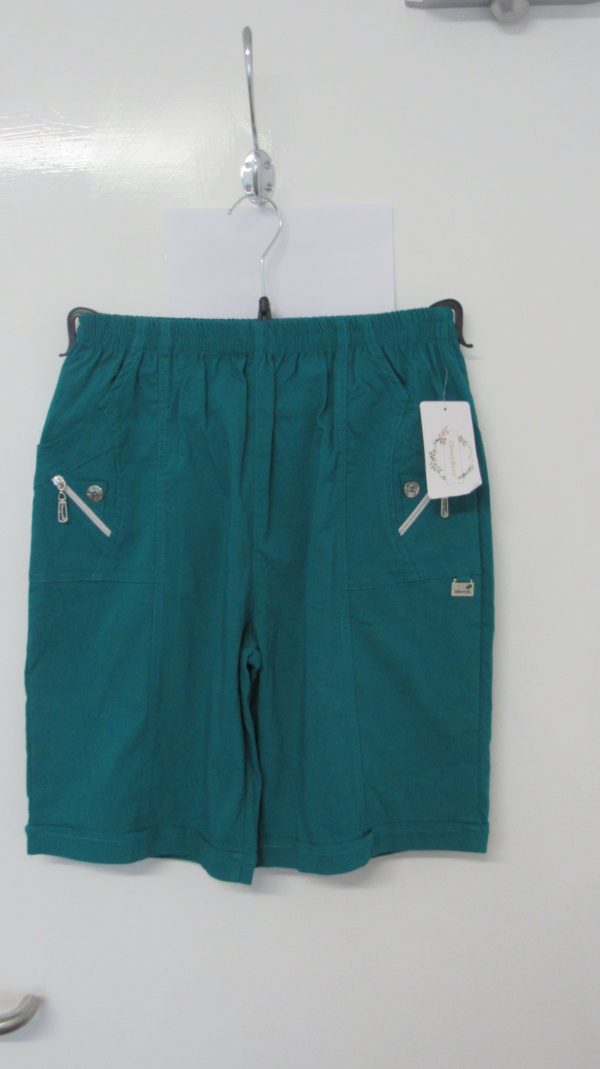 Cherry Berry Teal Stretchy Shorts Size T3 UK 12 - Image 2