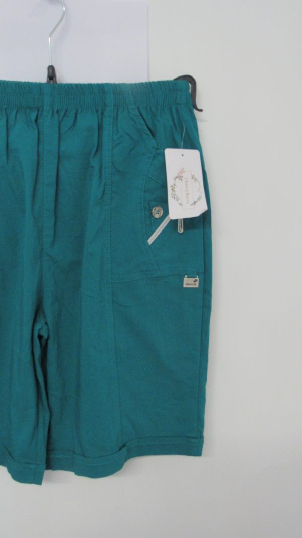 Cherry Berry Teal Stretchy Shorts Size T3 UK 12 - Image 3