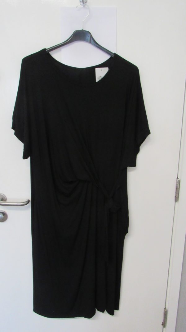 New Ladies Black Wrap Around Detail Dress One Size fits sizes 16 18 20 22 - Image 2