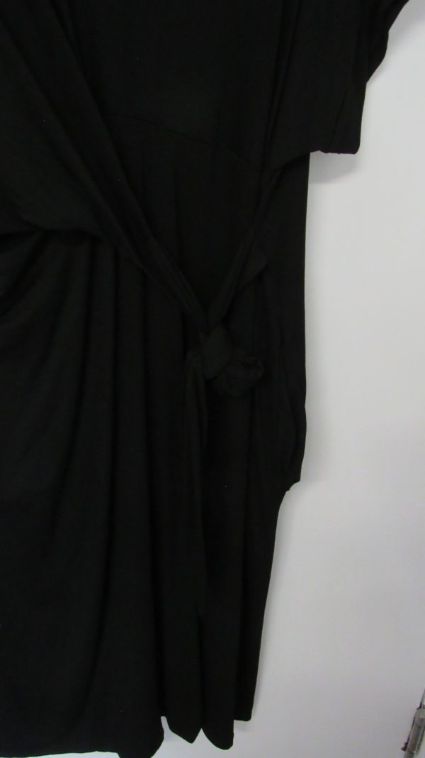 New Ladies Black Wrap Around Detail Dress One Size fits sizes 16 18 20 22 - Image 3