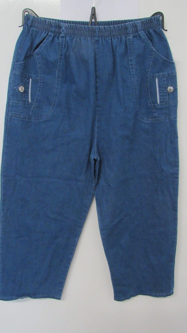 Cherry Berry Denim 3/4 Length Trousers Size T5 UK 16 - Image 4