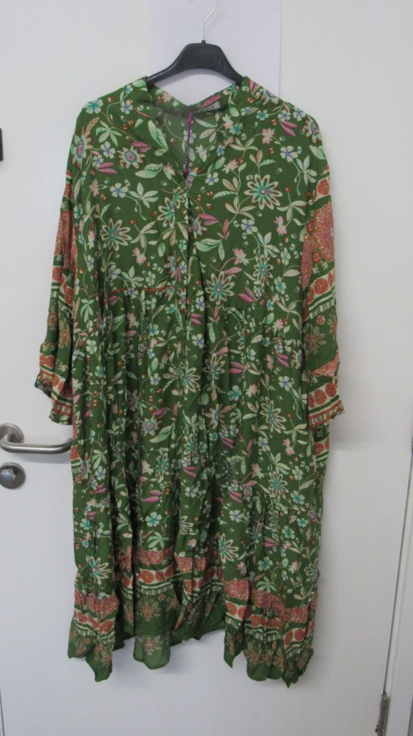 New Ladies Green Floral Midi Length Dress One Size fits sizes 18 20 22 - Image 2
