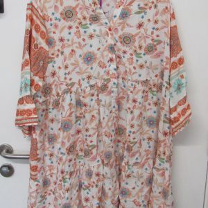 New Ladies White Floral Midi Length Dress One Size fits sizes 18 20 22