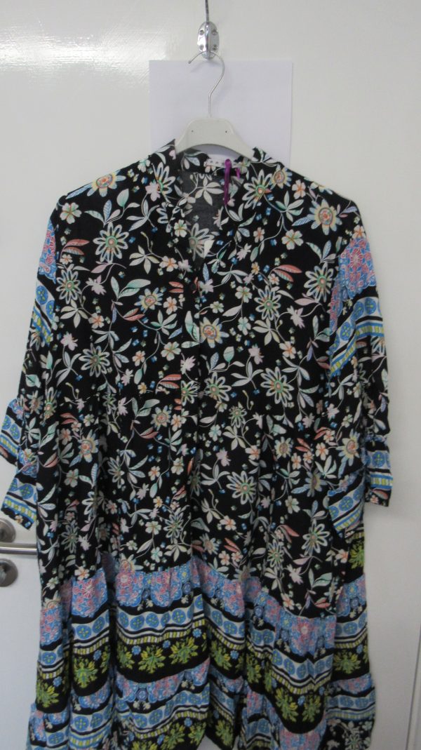 New Ladies Black Floral Midi Length Dress One Size fits sizes 18 20 22 - Image 3